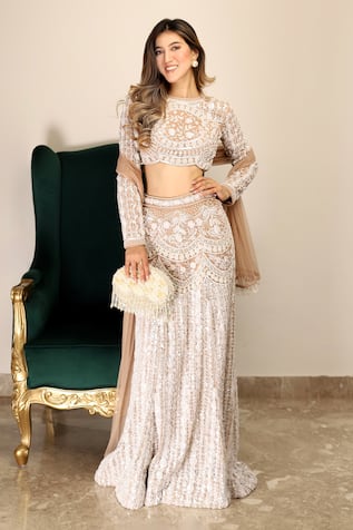 Mehul Gupta Gullista Embroidered Bridal Lehenga Set 