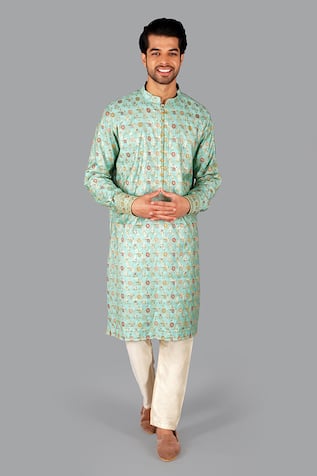 Gaurav Katta Floral Jaal Woven Kurta With Pant 