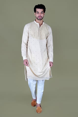 Gaurav Katta Embroidered Kurta & Aligadi Pant Set 