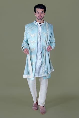 Gaurav Katta Thread Embroidered Sherwani Set 