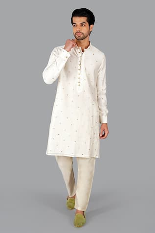 Gaurav Katta Gota Patti Embroidered Kurta & Aligadi Pant Set 