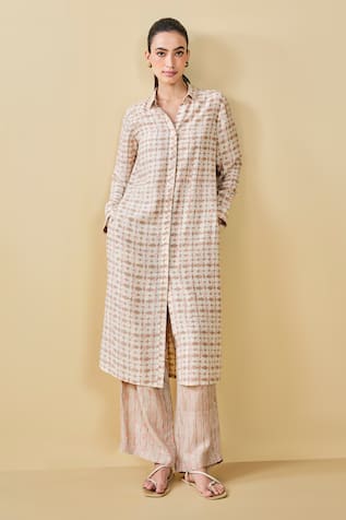 Grassroot By Anita Dongre Wilderness Geometric Hand Block Print Kurta & Pant Set 