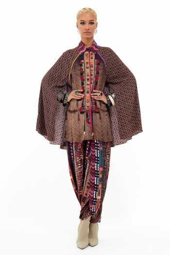 Aseem Kapoor Multi Color Cape Sleeve Shirt 