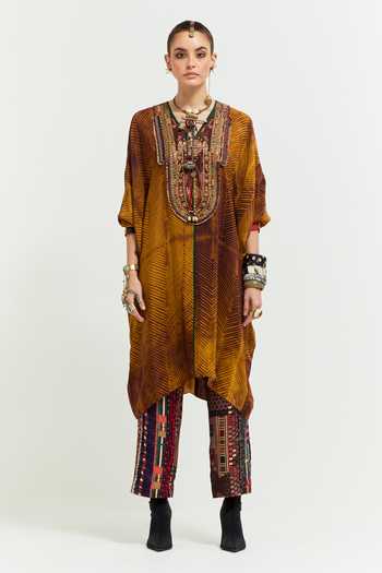 Aseem Kapoor Tribal Embroidered Yoke Tunic With Trouser 