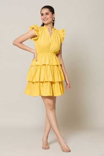 Naintara Bajaj Amalfi Solid Layered Short Dress 