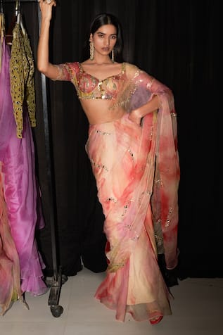 Mahima Mahajan Zubieda Printed Pre-Draped Saree With Blouse 