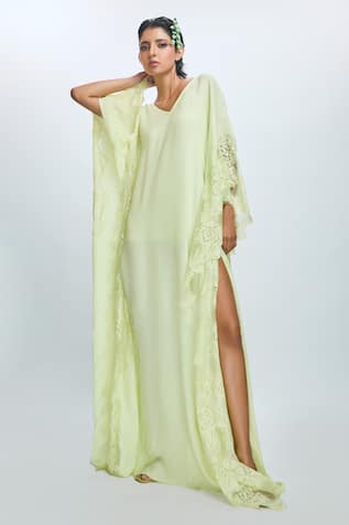 Nirmooha Solid Flared Sleeve Kaftan 