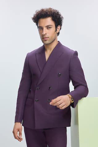 Nirmooha Solid Double-Breasted Blazer 