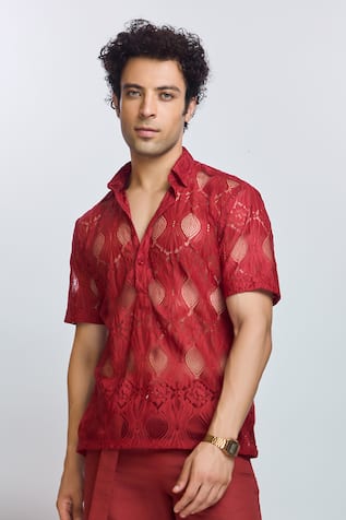 Nirmooha Chantilly Lace Work Shirt 