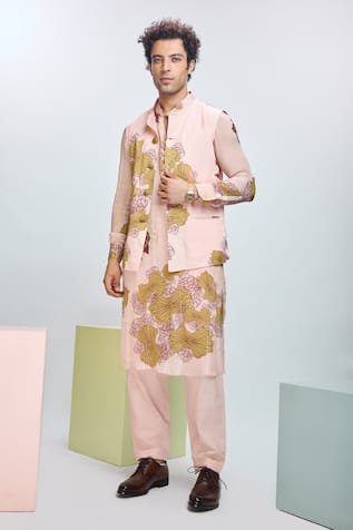 Nirmooha Floral Print Bundi Kurta Set 