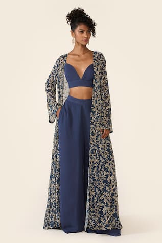 Varun Bahl Printed Cape Trouser Set 