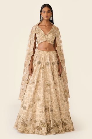 Varun Bahl Floral Embroidered Lehenga Set 