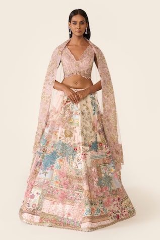 Varun Bahl Linear Patchwork Lehenga Set 