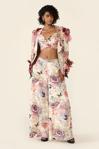 Varun Bahl Floral Print Jacket & Trouser Set 