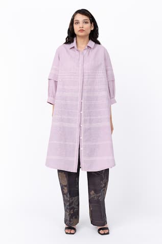 Leh Studios Fence Solid Shirt Dress 