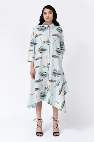 Leh Studios Fish Scale Print Dress 