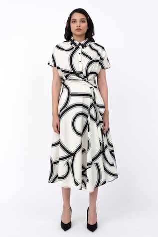 Leh Studios Swirl Print Wrap Dress 