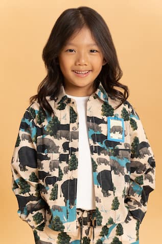 Ankid Rhinoceros Print Shacket 