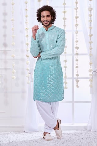 Taroob Ombre Chikankari Kurta & Pyjama Set 