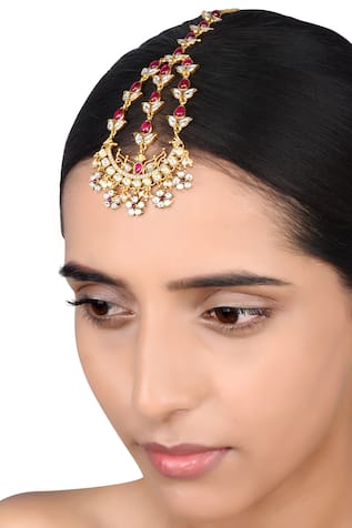 Hetvi Stone Studded Half Moon Maangtikkas 