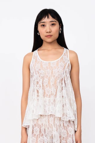 Leh Studios Shadow Lace Sheer Top 