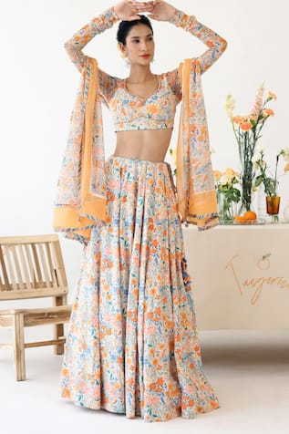 Baise Gaba Sunlit Floral Print Lehenga Set 