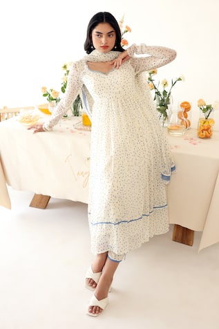 Baise Gaba Boondie Polka Dot Print Anarkali 