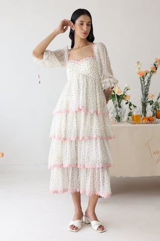 Baise Gaba Lush Polka Dot Print Dress 