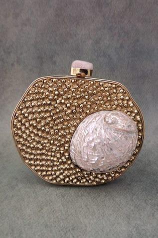 ADWITA BAGS & JEWELS Elnara Mother Of Pearl Embellished Clutch 