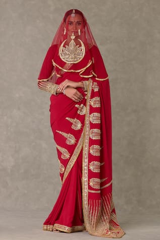 Masaba Son Chidiya Embellished Saree Embroidered Veil Set