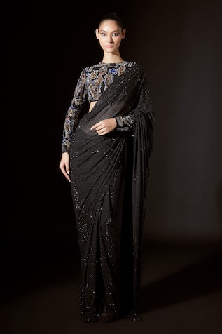 Itrh Aziza Crystal Embellished Pre-Stitched Saree With Blouse 