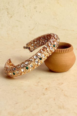 Prestones Stone Studded Kundan Bangle 