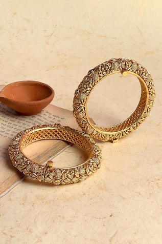 Prestones Temple Carved Bangles - Set of 2 