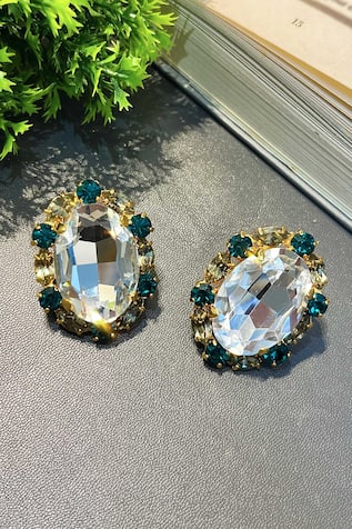 Prestones Zirconia Embellished Earrings 