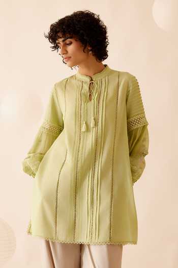 Bunka Cecile Floral & Lace Embroidered Tunic 