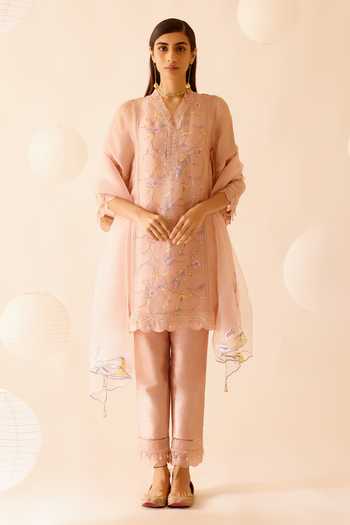 Bunka Farida Chintz Bloom Embroidered Kurta Pant Set 