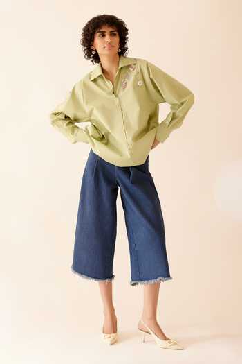 Bunka Nisha Floral Embroidered Shirt 