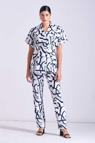 Zosia Byron Abstract Pattern Shirt & Pant Set 