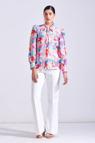 Zosia Canary Abstract Print Shirt 