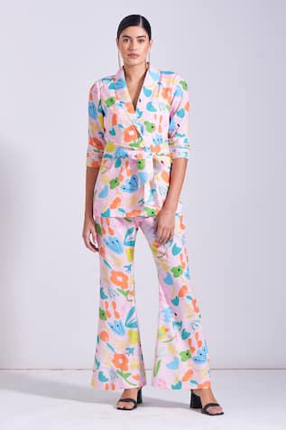 Zosia Frida Floral Print Blazer & Pant Set 