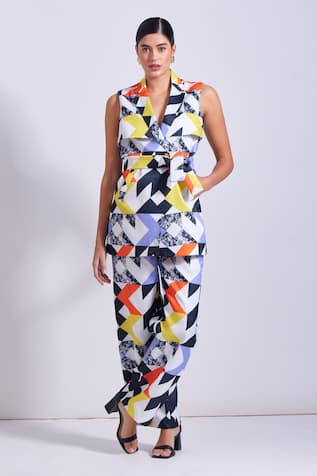 Zosia Selento Printed Blazer & Pant Set 