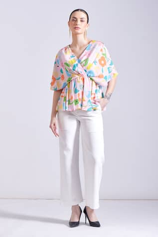 Zosia Sorso Floral Print Draped Top 