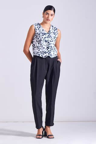 Zosia Sia Stroke Print Vest & Harem Pant Set 