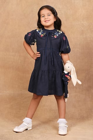 The Right Cut Floral Embroidered Short Dress 