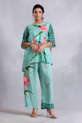 Radhika Jindal Floral Pattern Kurta Pant Set 