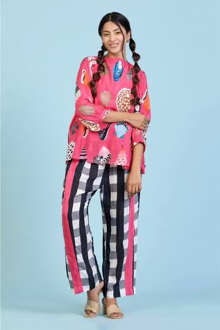 Radhika Jindal Abstract Print Top Pant Set 