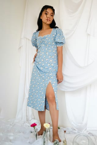 Bohobi Floral Print Cotton Dress 