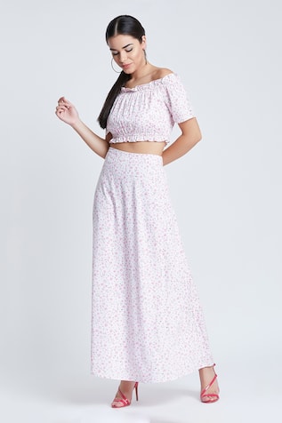 Bohobi Daisy Love Floral Print Top & Skirt Set 