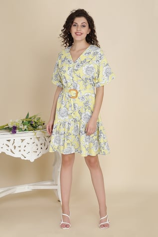 Bohobi Hello Sunshine Printed Frill Dress 