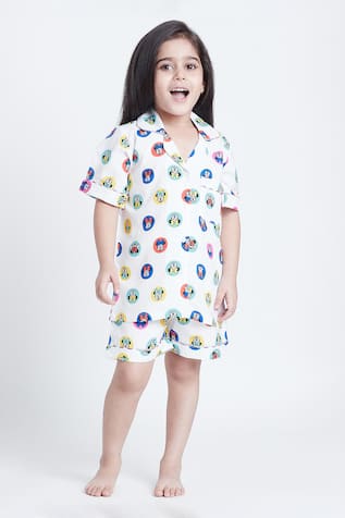 Disney World Print Night Suit Shorts Set 